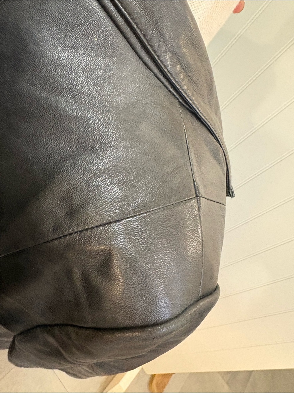 Vintage Black Genuine Leather Jacket Women’s Tailored Minimalist 90s Coat 12 - Picture 10 of 13